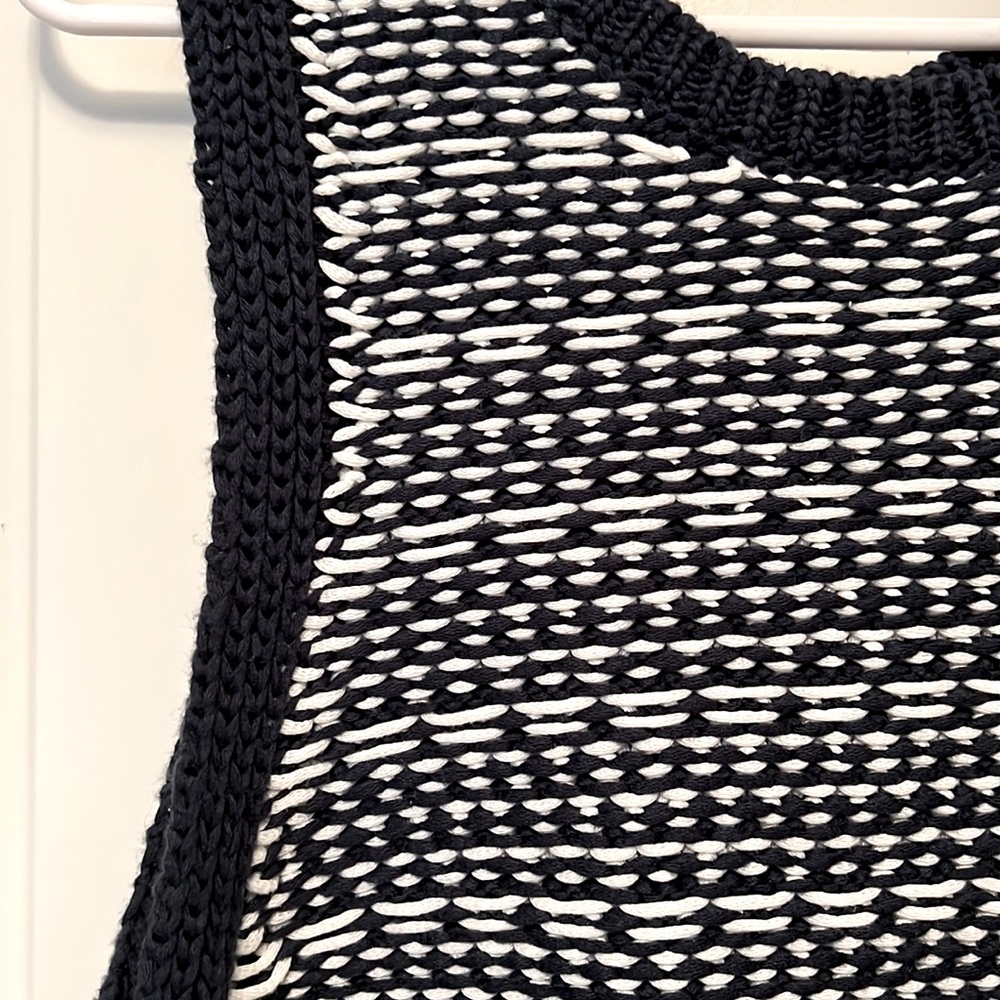 Navy and white sweater vest. - Picture 2 of 3